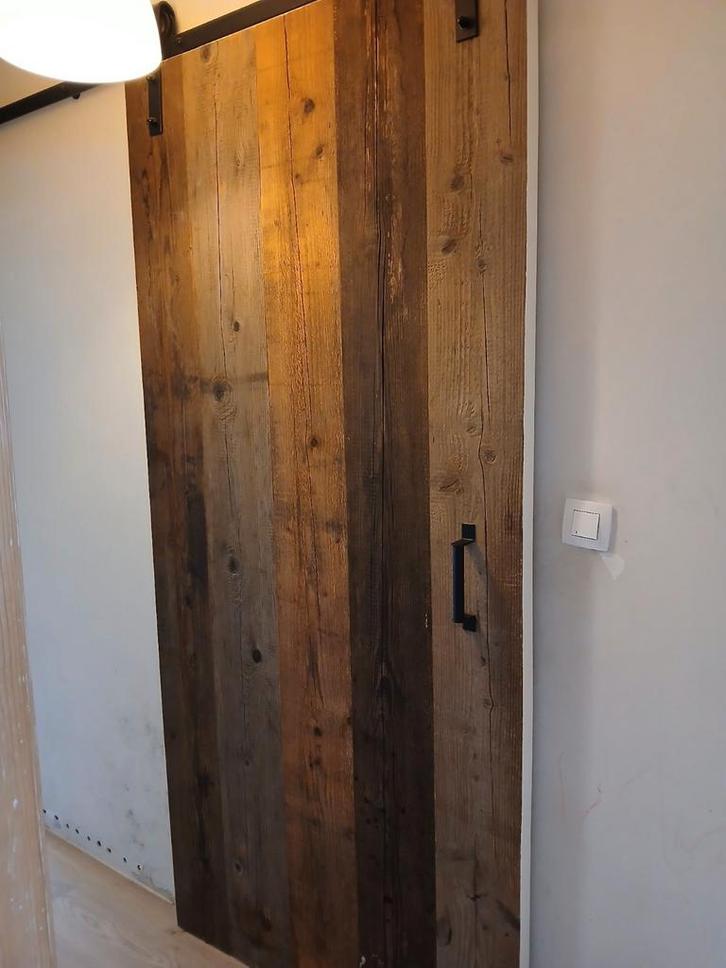 Schuifdeur van Steigerhout + rail, Doe-het-zelf en Bouw, Raamkozijnen en Schuifdeuren, Ophalen