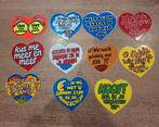 Lot kleurrijke stickers kermis vorm hart met spreuk, Verzamelen, Ophalen of Verzenden, Zo goed als nieuw, Bedrijf of Vereniging