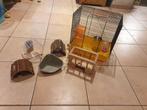 Hamster kleine knaagdieren transportkooi  met spulletjes, Ophalen of Verzenden, Zo goed als nieuw, Hamster