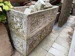 2 wit stenen bloembakken, Tuin en Terras, Ophalen, Steen, Gebruikt, 100 cm of meer