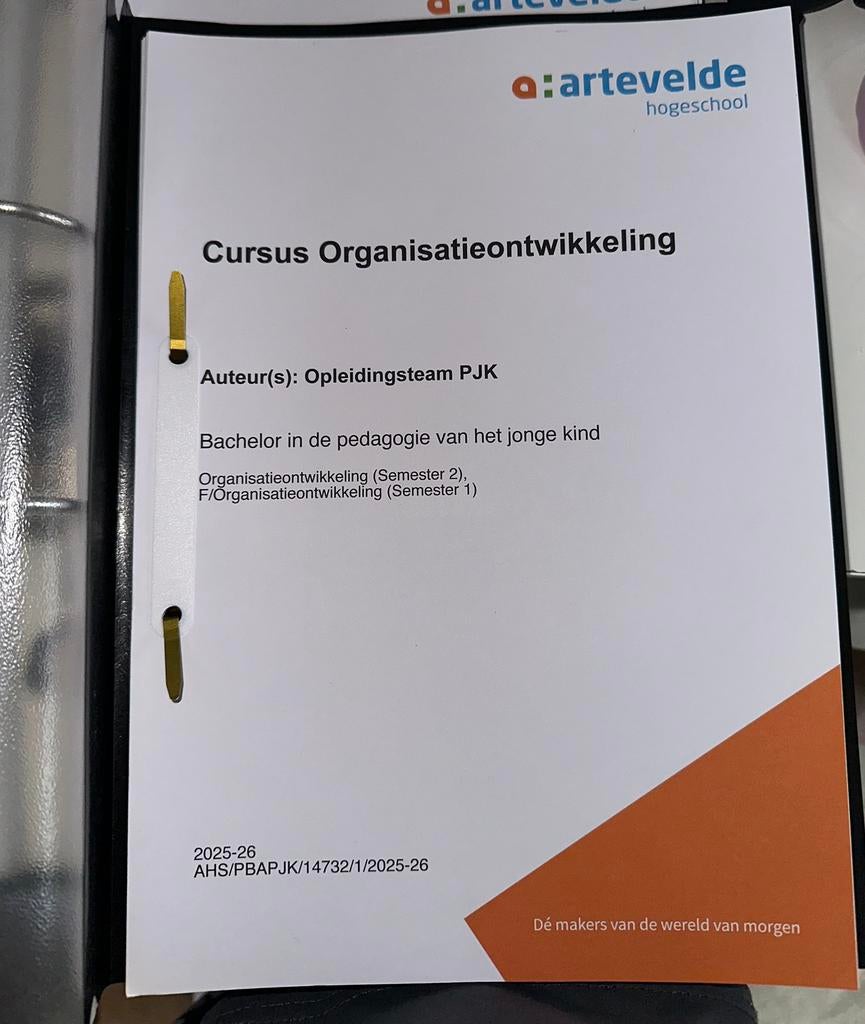Cursus Organisatieontwikkeling PJK, Ophalen, Nieuw, Hogeschool, Artevelde hoge school
