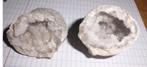 2 helften van ruw wit calciet geode, Verzamelen, Ophalen of Verzenden