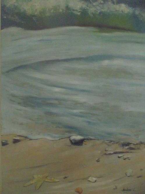 peinture à l'huile mer (60x80) moderne, Antiquités & Art, Art | Peinture | Moderne, Enlèvement ou Envoi