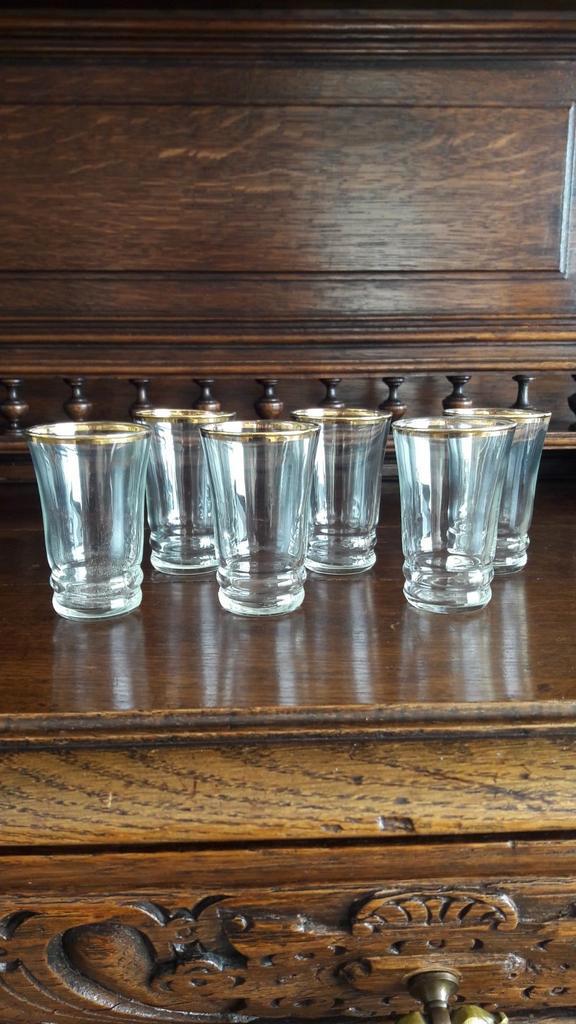 6 mooie vintage glaasjes, Antiek en Kunst, Antiek | Glaswerk en Kristal, Ophalen of Verzenden