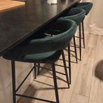 Chaises de bar en velours vert foncé, Maison & Meubles, Enlèvement, Comme neuf