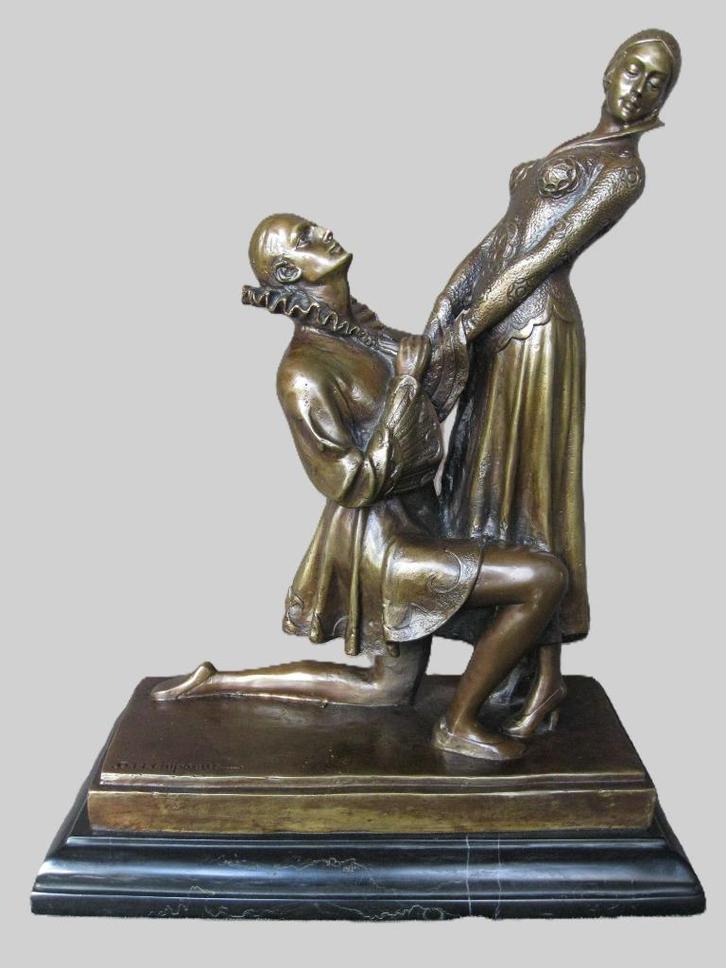 Brons 'La proposition' huwelijksaanzoek Chiparus., Antiek en Kunst, Antiek | Brons en Koper, Brons, Ophalen