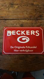 BECKERS FRIKANDEL-geëmailleerde plaat, Ophalen of Verzenden