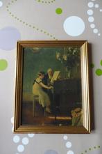 Oude prent in oude kader: Meisje aan piano, Ophalen