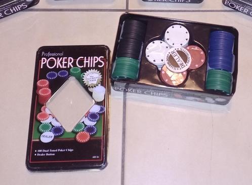 doos van 100 pokerchips NIEUW, Hobby en Vrije tijd, Gezelschapsspellen | Kaartspellen, Nieuw, Ophalen of Verzenden
