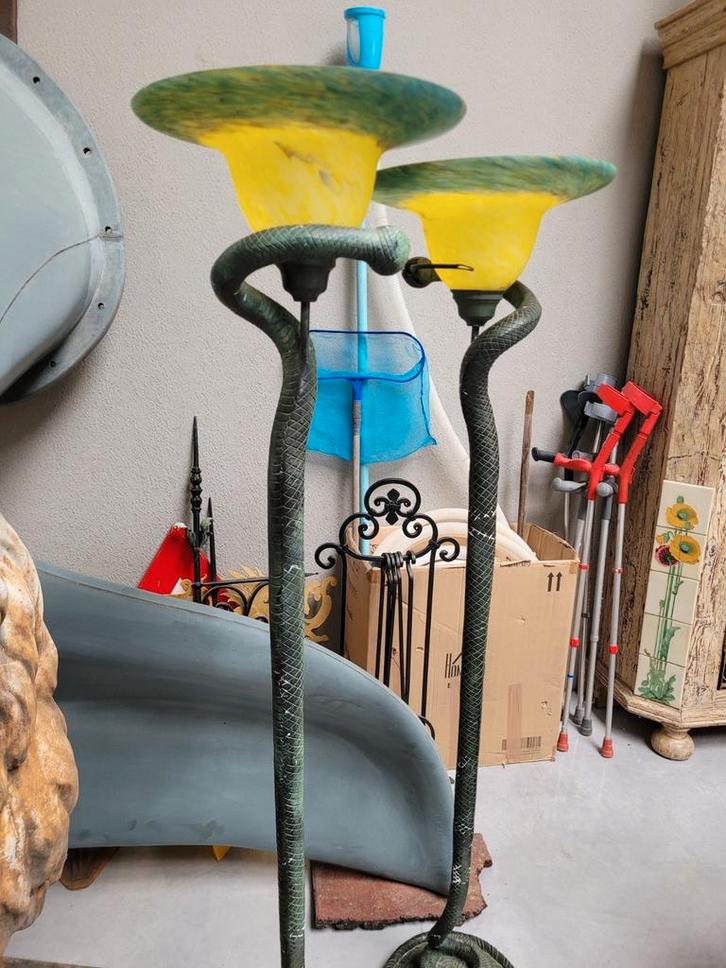 Edgar Brandt design snake lamp la tentation / Art de France, Huis en Inrichting, Lampen | Overige, Ophalen