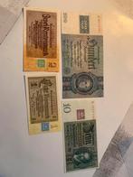 4 Duitse Reichsmark biljetten met zegels op, Ophalen of Verzenden