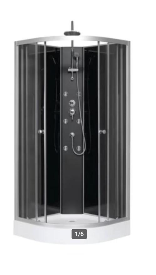 Douchecabine FULL BLACK, Doe-het-zelf en Bouw, Sanitair, Gebruikt, Douche, Glas, Ophalen