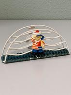 Vintage servettenhouder – maritiem – zeeman – metaal & rotan, Ophalen of Verzenden