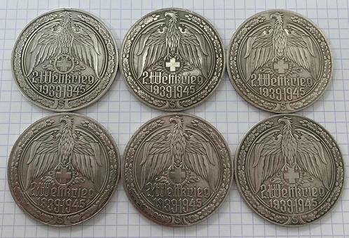 6 penningen Wereld oorlog II, Postzegels en Munten, Penningen en Medailles, Zilver, Ophalen of Verzenden