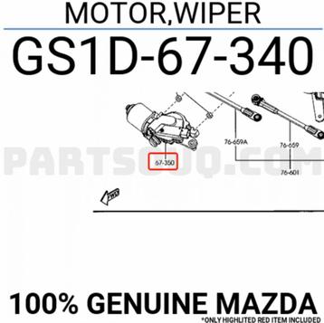 Ruitenwisser motor Mazda 6 GS1D67340