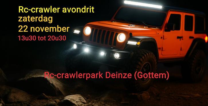 RC-Crawler Avondrit – Deinze – Zaterdag 22 november 2025, Hobby en Vrije tijd, Modelbouw | Radiografisch | Auto's, Nieuw, Auto offroad