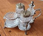 Vintage cruet set in silverplate houder, Enlèvement ou Envoi