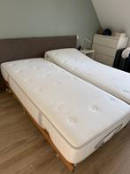 Compleet 2 p-bed: elektr. lattenbodem met matras, extra lang, Ophalen, Gebruikt, 210 cm, Tweepersoons