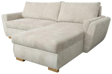 KOOPJE! Functionele Hoekbank/ Slaapbank in BEIGE Ribbenstof! beschikbaar voor biedingen