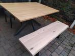 eetkamertafel met spinpoot + bank en stoelen, Huis en Inrichting, Ophalen, Zo goed als nieuw, Eikenhout