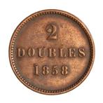 GUERNSEY 2 Doubles 1858 VICTORIA Channel Islands, Setje, Ophalen of Verzenden, Overige landen