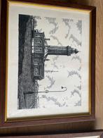 Pentekening vuurtorens, Antiek en Kunst, Kunst | Tekeningen en Fotografie, Ophalen