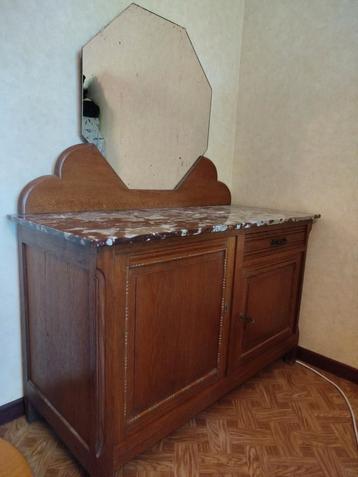 Antieke commode met marmer blad en spiegel, Enlèvement