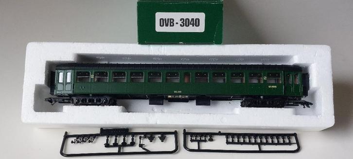 SNCB/NMBS OVB MODELS FOURGON K VERTE 2CL.*HO*DC 3040, Hobby & Loisirs créatifs, Trains miniatures | HO, Comme neuf, Set de Trains