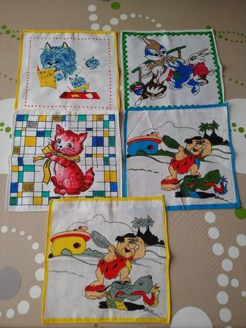 10 vintage / retro kinderzakdoeken beschikbaar voor biedingen