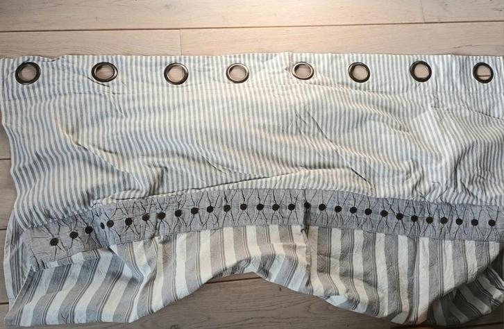 Lot de 4 tentures coton/lin blanc gris clair non fumeurs, Huis en Inrichting, Stoffering | Gordijnen en Lamellen, Zo goed als nieuw