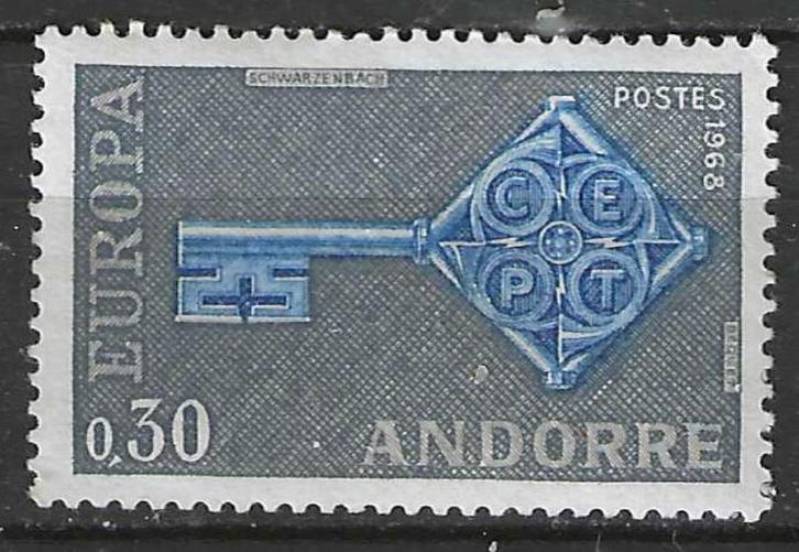 Andorra-Frans 1968 - Yvert 188 - Europazegel (PF), Postzegels en Munten, Postzegels | Europa | Overig, Verzenden