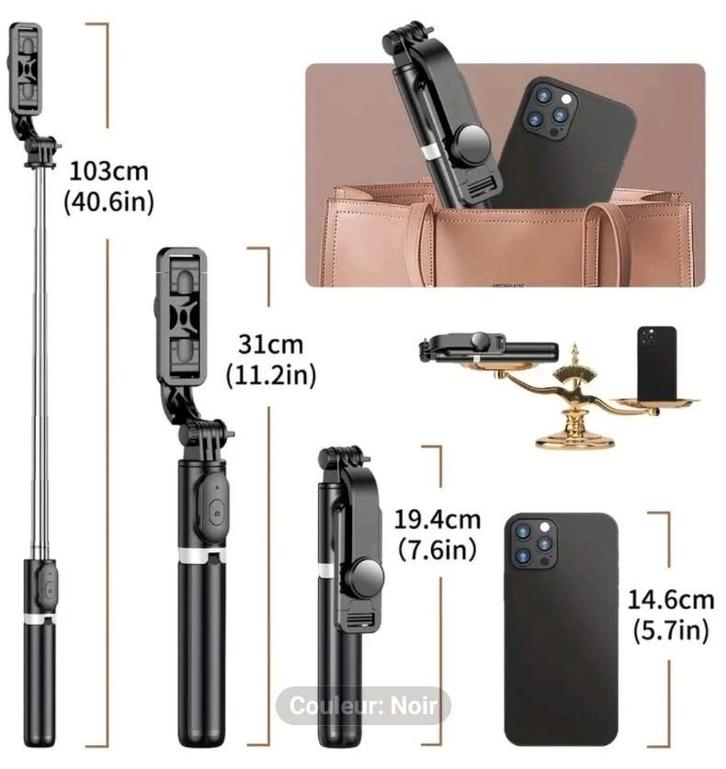 Trepied tout en 1 avec télécommande, Telecommunicatie, Telefoonhouders, Nieuw, Ophalen of Verzenden