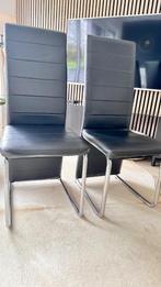 4 chaises noires – simili cuir, Maison & Meubles, Chaises, Comme neuf, Quatre, Noir, Moderne