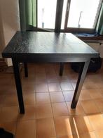 Vierkante tafel, zwart houten blad, Huis en Inrichting, Tafels | Eettafels, Ophalen, Zo goed als nieuw