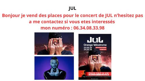 Place pour JUL en carre or, Tickets en Kaartjes, Concerten | Pop, Eén persoon, Mei