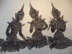 Thailand Thepanom Thai painting 3 musicerende figuren, Ophalen of Verzenden