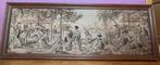 Wandtapijt chinees tafereel met kader, Antiek en Kunst, Ophalen