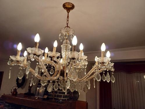 GROTE ANTIEKE ECHTE CRISTAL LUSTER, Antiek en Kunst, Antiek | Verlichting, Ophalen