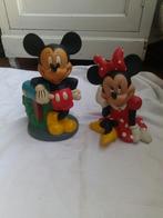 Vintage spaarpotten Mickey en Minnie Mouse, Verzamelen, Mickey Mouse, Gebruikt, Ophalen of Verzenden, Beeldje of Figuurtje