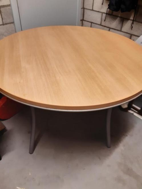 mooie ronde keukentafel  + twee elegante stoelen, Huis en Inrichting, Tafels | Eettafels, Zo goed als nieuw, 100 tot 150 cm, Drie personen