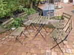 Lot de 4 chaises et une table de jardin pliables en bois.  D, Jardin & Terrasse, Chaise, Bois, Enlèvement, Utilisé