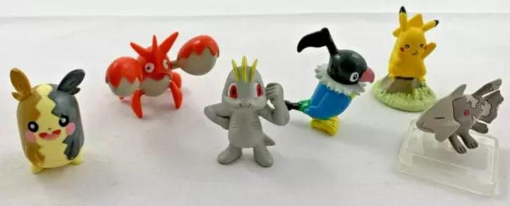 Pokemon Figuren 6 st. Machop Chatot Corphish Morpeko partij, Verzamelen, Poppetjes en Figuurtjes, Zo goed als nieuw, Verzenden