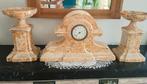 Art Deco schouw garnituur met klok en 2 kaarsenhouder AMC, Antiek en Kunst, Ophalen