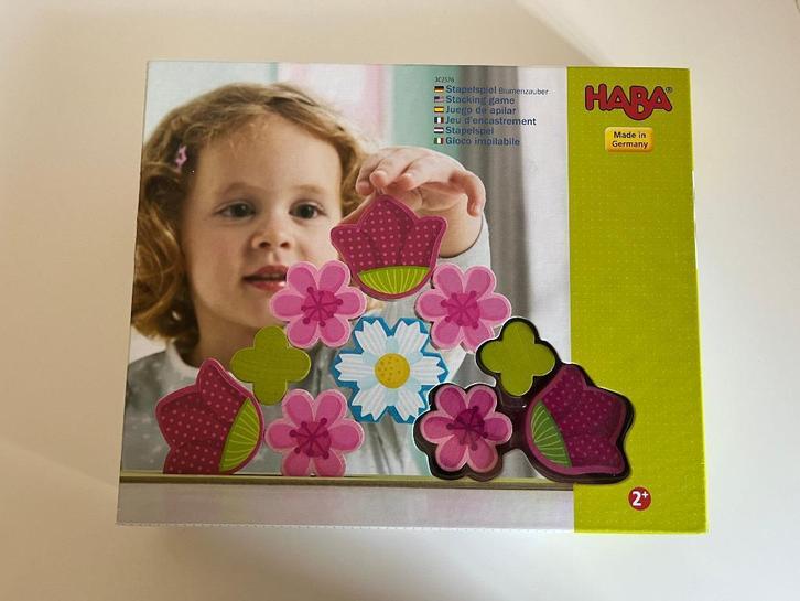 Stapelspel toverbloemen Haba, Kinderen en Baby's, Speelgoed | Houten speelgoed, Zo goed als nieuw, Overige typen, Ophalen