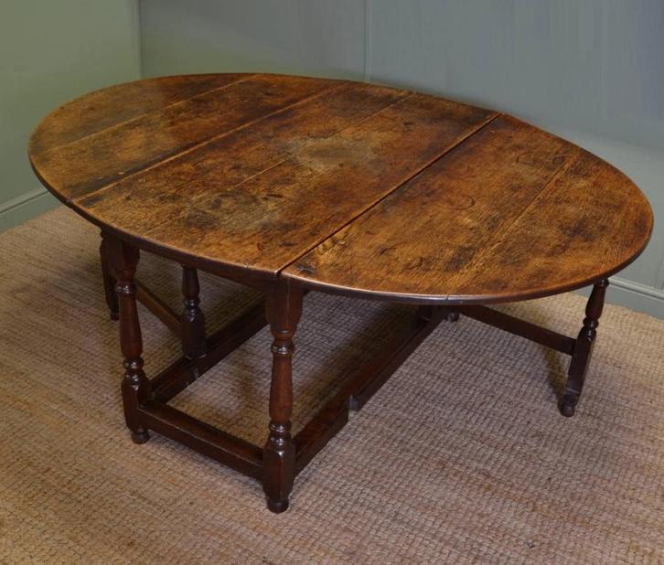 achttiende-eeuwse land eiken antieke Drop Leaf Gaten tafel, Antiek en Kunst, Antiek | Meubels | Tafels, Ophalen