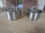 2 kookpotten, Huis en Inrichting, Keuken | Potten en Pannen, Ophalen of Verzenden, Zo goed als nieuw, Overige typen, Keramische plaat