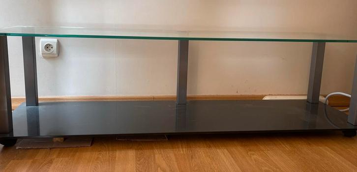 Tv meubel - audio rack, Huis en Inrichting, Kasten |Televisiemeubels, Zo goed als nieuw, Glas, Ophalen