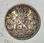 5 Franc 1869 Leopold II - Zilver, Zilver, Ophalen of Verzenden, Zilver, Losse munt