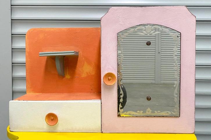 Meuble de salle de bain ancien rénové, Maison & Meubles, Salle de bain | Meubles de Salle de bain, Utilisé, Armoire à miroir, Moins de 100 cm