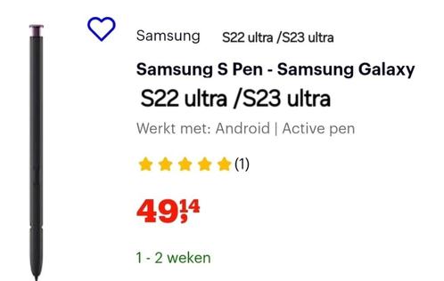 S pen samsung s22 ultra originele, Telecommunicatie, Mobiele telefoons | Samsung, Zo goed als nieuw, Galaxy S22, Ophalen of Verzenden